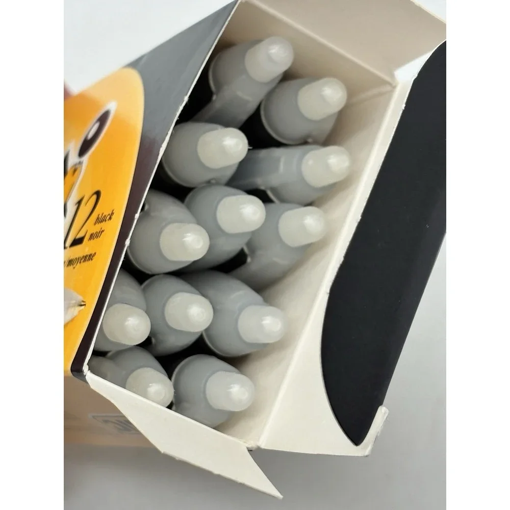 12 New Wide Body Bic Pens Black Ink Retractable Discontinued